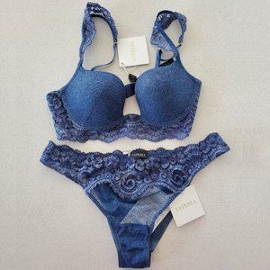 La Perla Bra 34C cute denim stretch. Low Demi cup